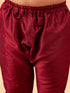 Boy's Beige Woven Jacket With Maroon Kurta And Pyjama Set